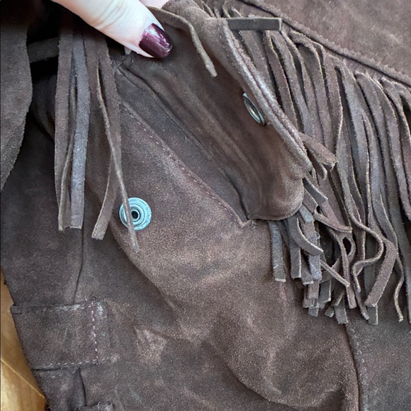 Lariat Vintage 80s Fringe Women’s Dark Brown Suede Leather Jacket, Small 2-4 - Picture 8 of 10